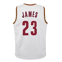Youth Mitchell & Ness LeBron James White Cleveland Cavaliers 2015-16 Hardwood Classics Swingman Throwback Home Jersey