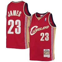 Jeunesse Mitchell & Ness LeBron James Wine Cleveland Cavaliers 2003-04 Hardwood Classics Swingman Jersey