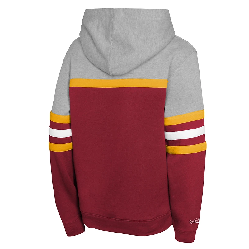 Youth Mitchell & Ness  Wine Cleveland Cavaliers Hardwood Classics Head Coach Pullover Hoodie