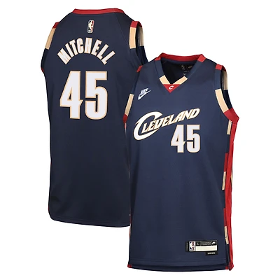 Maillot Nike Swingman Donovan Mitchell bleu marine pour jeune Cleveland Cavaliers - Édition classique
