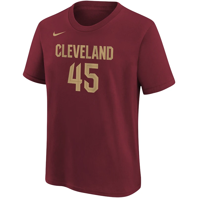 Youth Nike Donovan Mitchell Wine Cleveland Cavaliers Icon Edition Name & Number T-Shirt