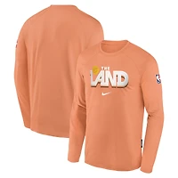 Maillot de match à manches longues Nike Cleveland Cavaliers orange édition City 2025/26 pour jeunes, Dri-Fit