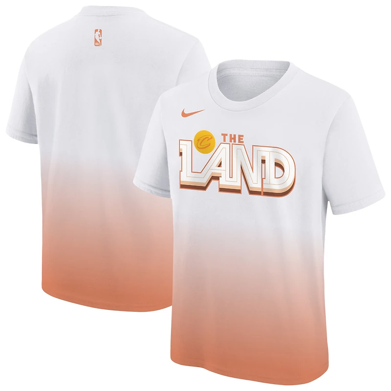 T-shirt Nike Max90 City Edition blanc/orange pour jeunes Cleveland Cavaliers 2025/26