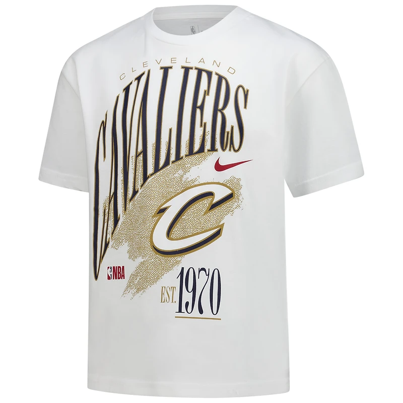 Youth Nike White Cleveland Cavaliers Hardwood Classics Champs Max90 T-Shirt