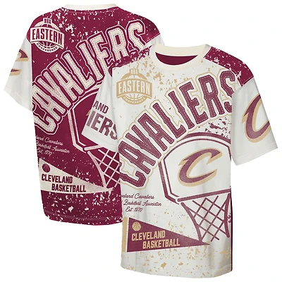 T-shirt imprimé intégral Cleveland Cavaliers Top Player pour jeunes, couleur crème Outerstuff