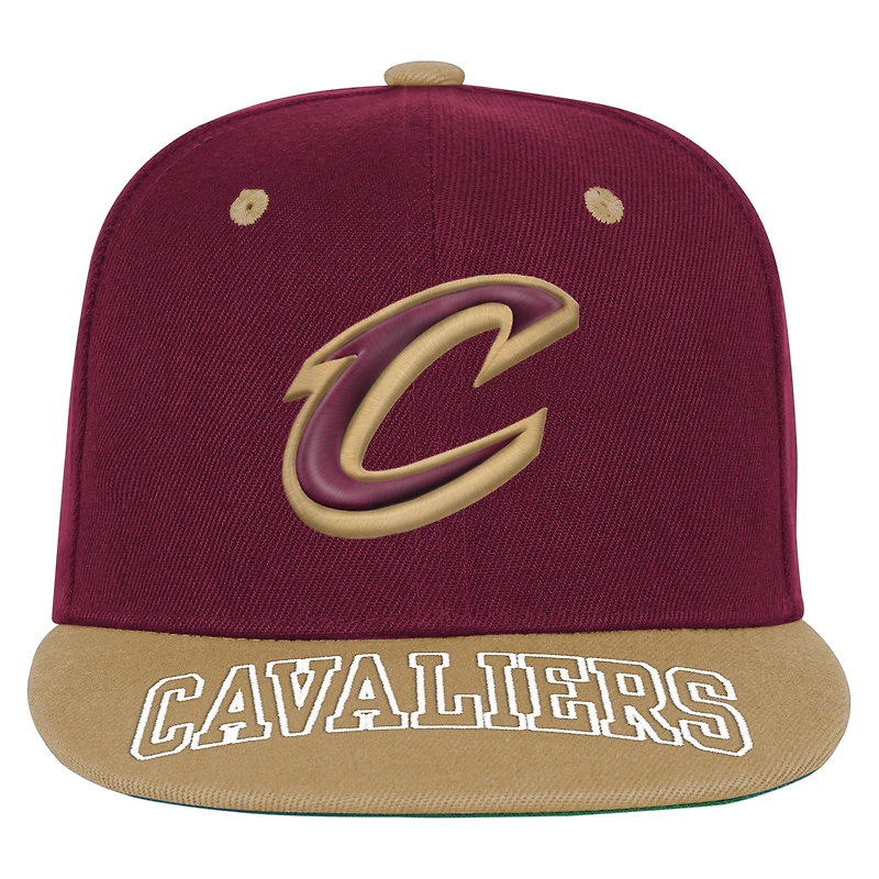 Youth Outerstuff  Wine/Gold Cleveland Cavaliers Two-Tone Snapback Hat