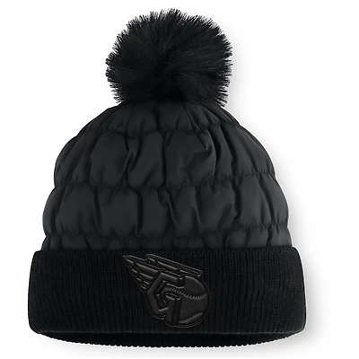 Fanatics Black Cleveland Guardians Nightcap Cuffed Knit Hat with Pom
