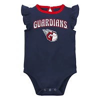 Girls Newborn & Infant Navy/Heather Gray Cleveland Guardians Little Fan Two-Pack Bodysuit Set