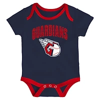 Ensemble de body trois pièces pour bébé et nouveau-né Outerstuff Cleveland Guardians All Day Play