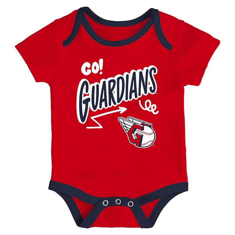 Infant & Newborn Outerstuff Cleveland Guardians All Day Play Three-Piece Bodysuit Set