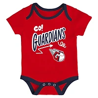 Infant & Newborn Outerstuff Cleveland Guardians All Day Play Three-Piece Bodysuit Set