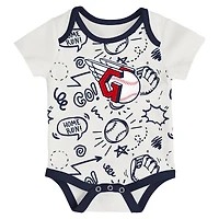 Infant & Newborn Outerstuff Cleveland Guardians All Day Play Three-Piece Bodysuit Set
