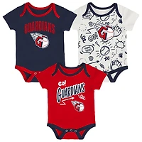 Ensemble de body trois pièces pour bébé et nouveau-né Outerstuff Cleveland Guardians All Day Play
