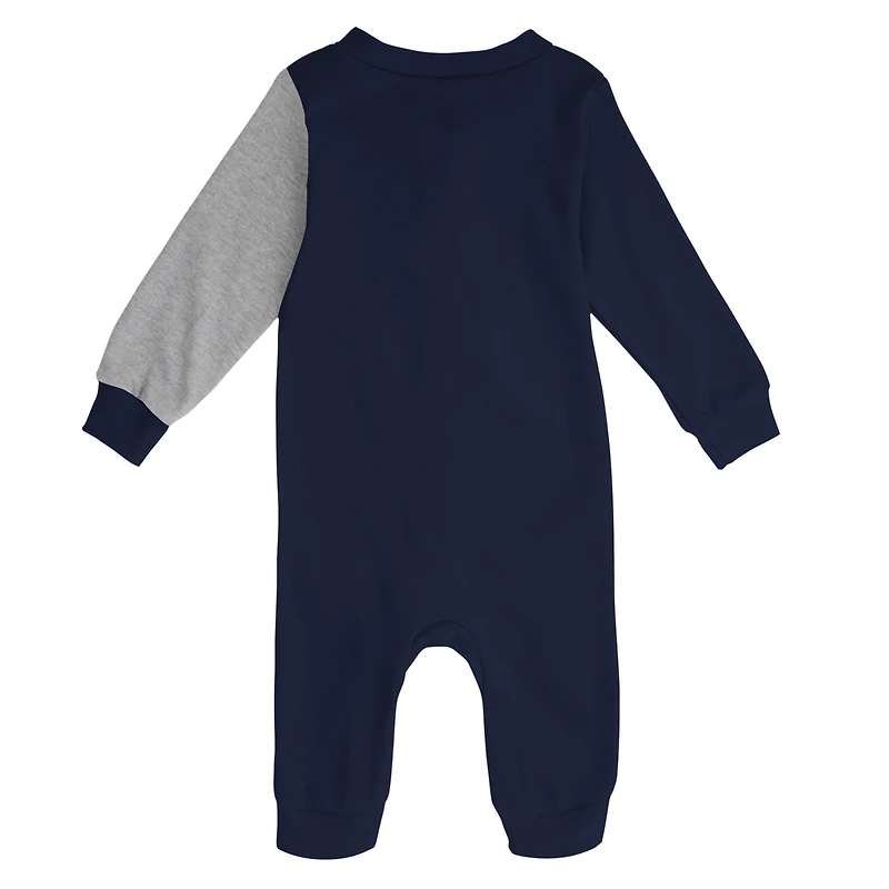 Infant Navy/Heather Gray Cleveland Guardians Halftime Sleeper