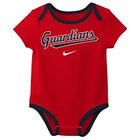 Ensemble de trois bodys Nike Cleveland Guardians Authentic Collection pour bébé