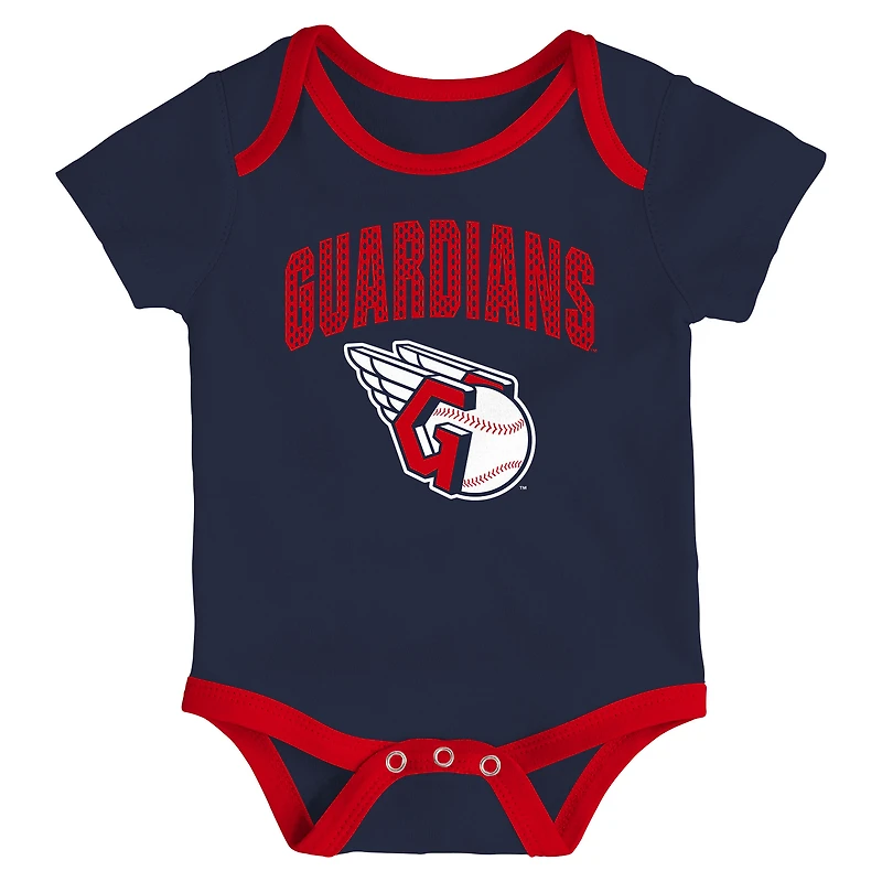 Infant Outerstuff Cleveland Guardians All Day Play Three-Piece Bodysuit Set