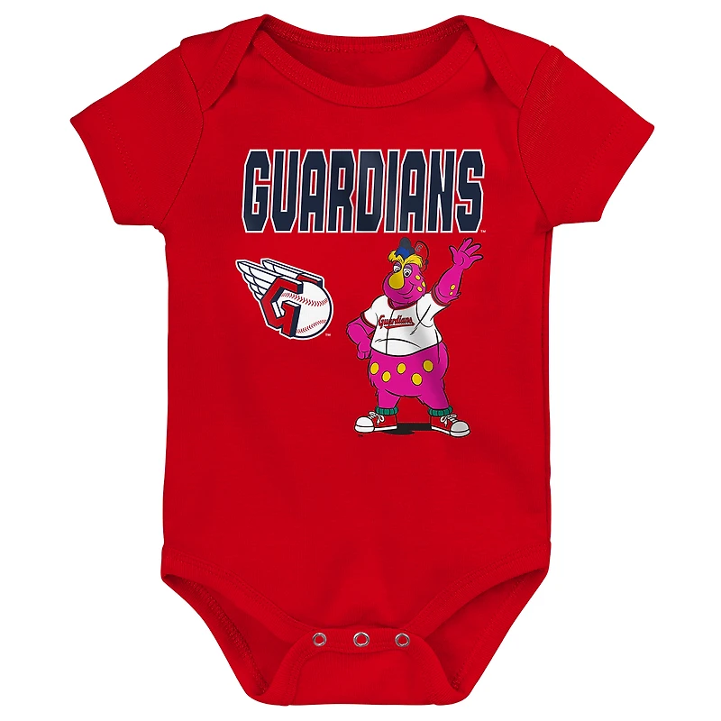 Infant Outerstuff Cleveland Guardians Home Plate 3-Piece Bodysuit Set