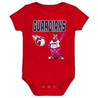 Infant Outerstuff Cleveland Guardians Home Plate 3-Piece Bodysuit Set