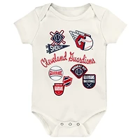 Ensemble de body 3 pièces pour bébé Outerstuff Cleveland Guardians Home Plate