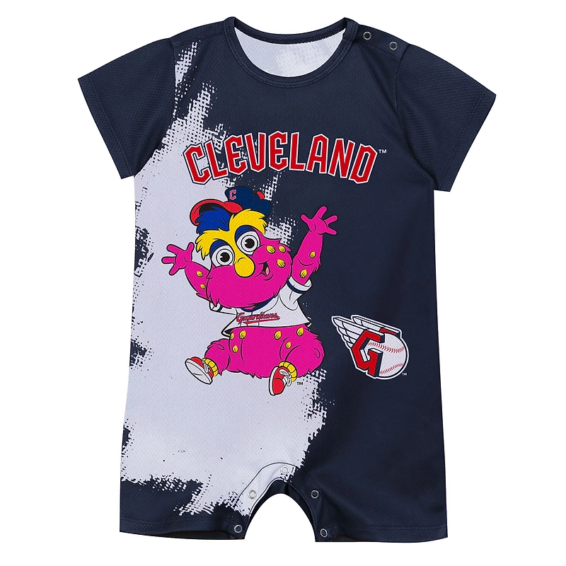 Infant Outerstuff  Navy Cleveland Guardians Baby Mascot Bodysuit