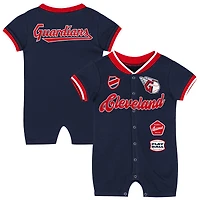 Infant Outerstuff Navy Cleveland Guardians Pinch Coverall