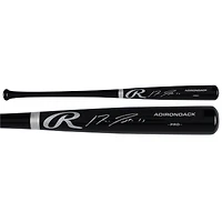 Jose Ramirez Cleveland Guardians a autographié la batte noire Rawlings Pro