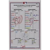 Jose Ramirez Cleveland Guardians Autographed Game-Used Lineup Card vs. Washington Nationals on June 2, 2024