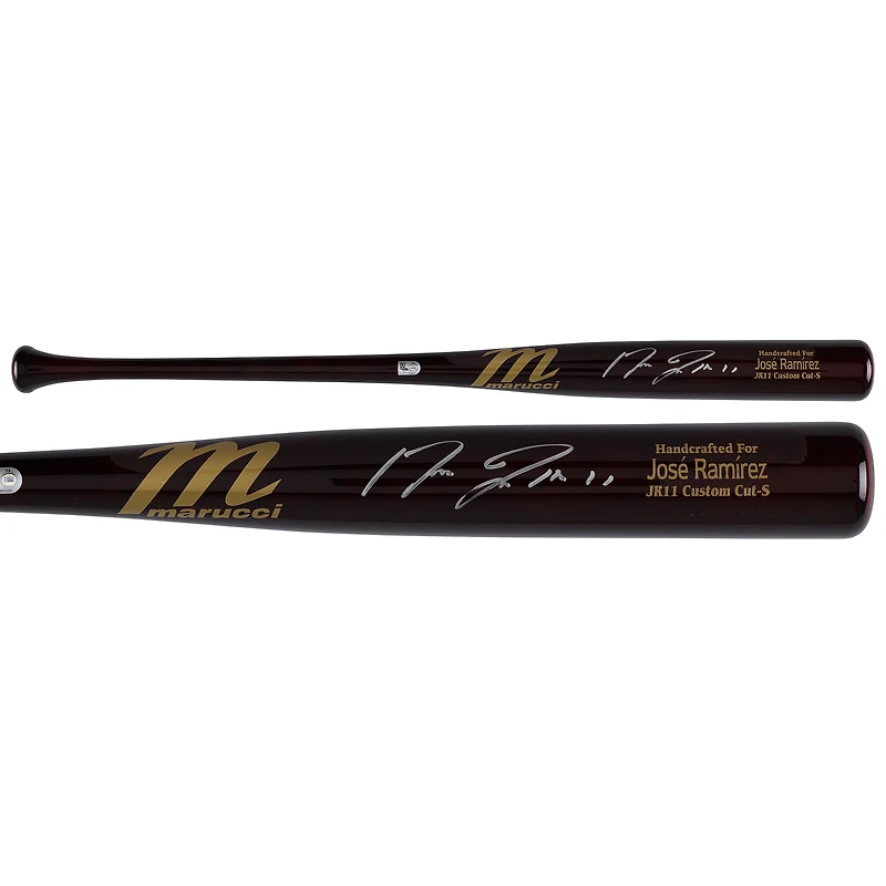Bâton de match Marucci autographié par José Ramirez, joueur des Cleveland Guardians.