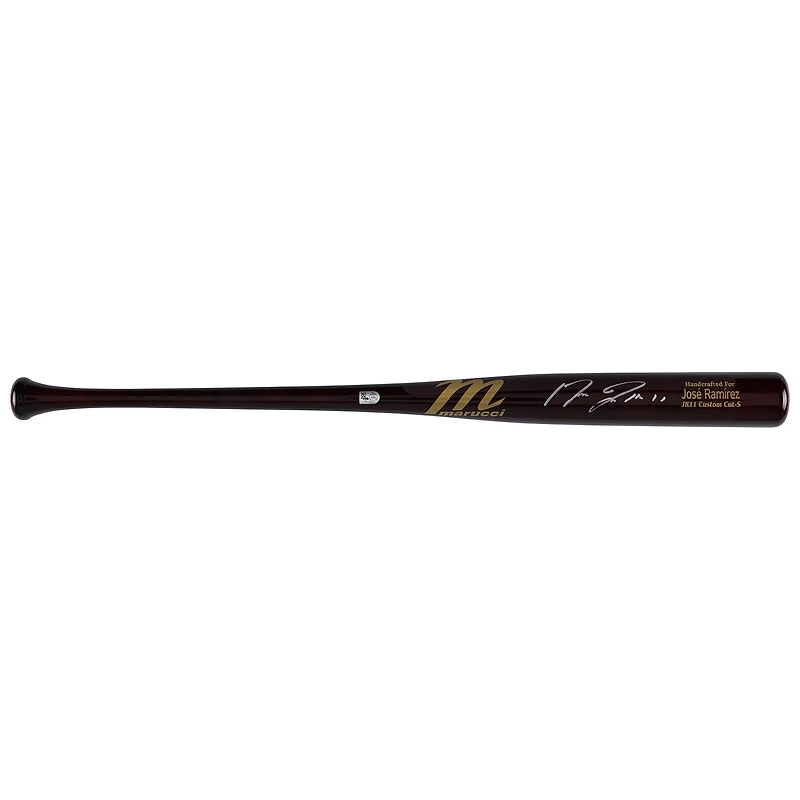 Bâton de match Marucci autographié par José Ramirez, joueur des Cleveland Guardians.
