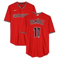 Maillot réplique rouge Nike autographié de José Ramirez des Cleveland Guardians