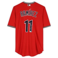 Maillot réplique rouge Nike autographié de José Ramirez des Cleveland Guardians