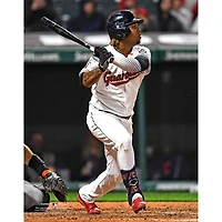 Jose Ramirez Cleveland Guardians Unsigned Hits 1000th Career Hit Photograph
