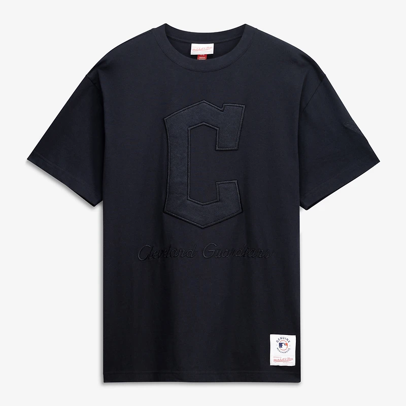 T-shirt noir Mitchell & Ness Cleveland Guardians Cooperstown Collection Phantom pour homme