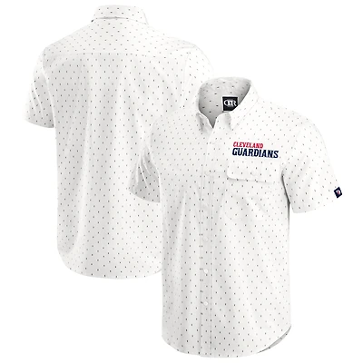 Men's Darius Rucker Collection by Fanatics  Cream Cleveland Guardians Printed Button-Down Shirt