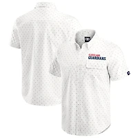 Chemise boutonnée imprimée pour homme Darius Rucker Collection by Fanatics, couleur crème, des Cleveland Guardians