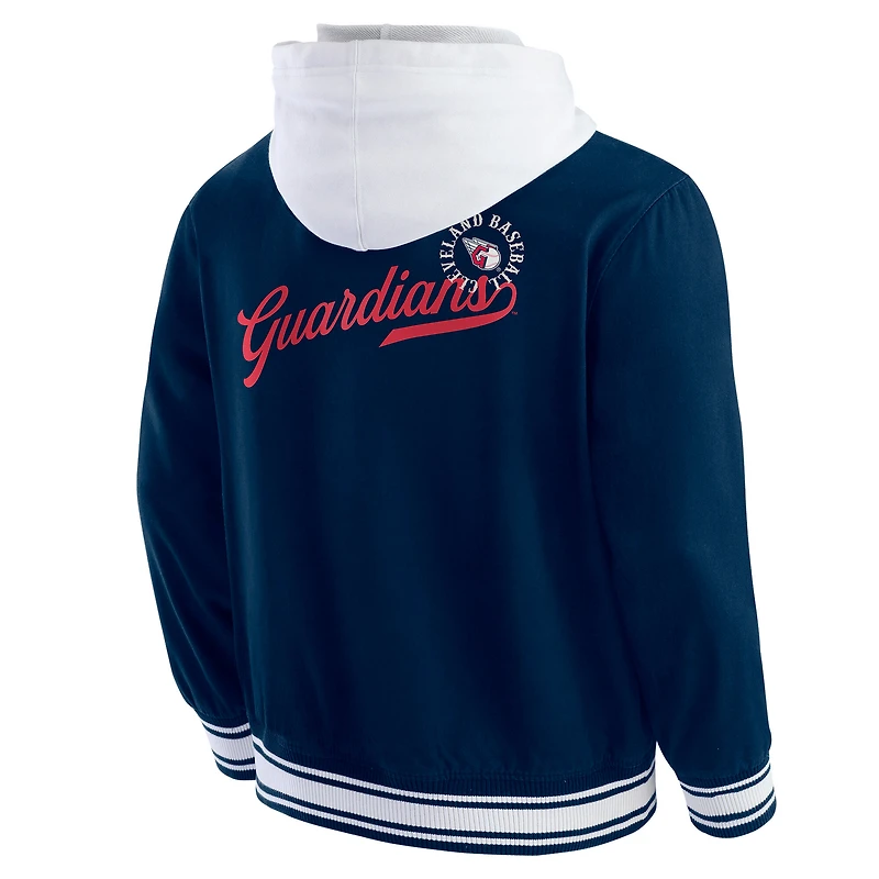 Veste à capuche boutons-pression pour homme Darius Rucker Collection by Fanatics Navy Cleveland Guardians