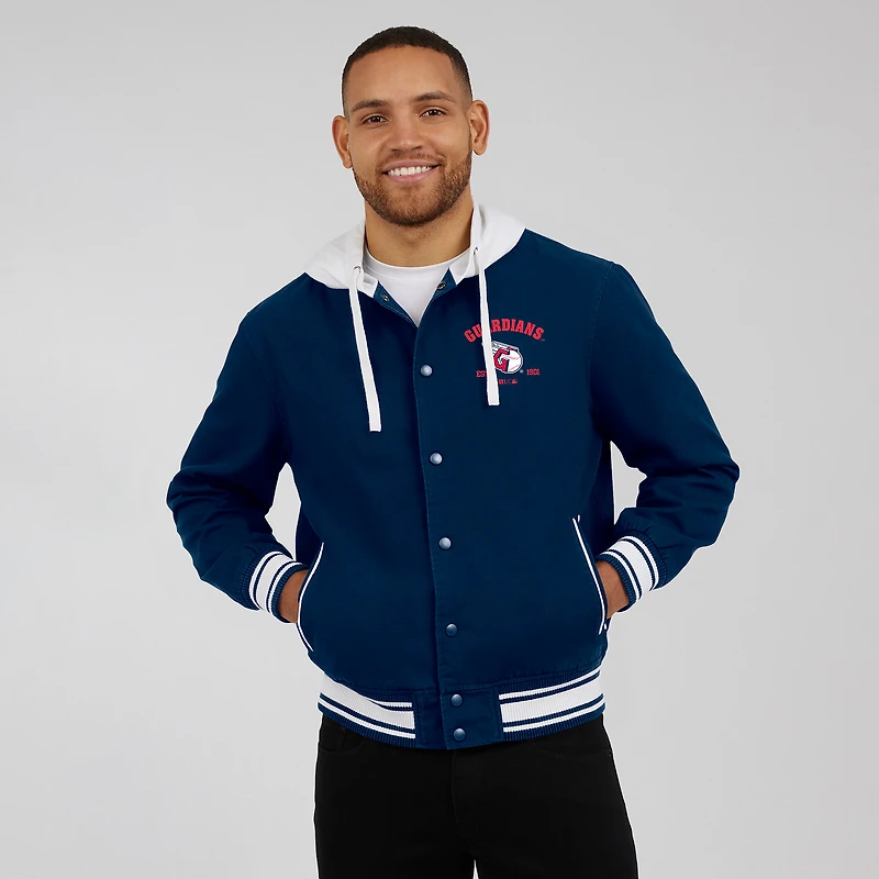 Men's Darius Rucker Collection by Fanatics  Navy Cleveland Guardians Full-Snap Hooded Jacket