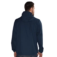 Men's G-III Sports by Carl Banks  Navy Cleveland Guardians Double Play Hooded Lightweight Full-Zip Jacket