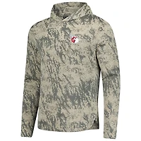 Men's Levelwear  Tan Cleveland Guardians Insignia Lightweight Long Sleeve Hooded T-Shirt