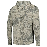 Men's Levelwear  Tan Cleveland Guardians Insignia Lightweight Long Sleeve Hooded T-Shirt