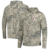 Men's Levelwear  Tan Cleveland Guardians Insignia Lightweight Long Sleeve Hooded T-Shirt