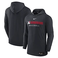 Men's Nike  Heather Black Cleveland Guardians Authentic Collection Tri-Blend Dri-FIT Hoodie