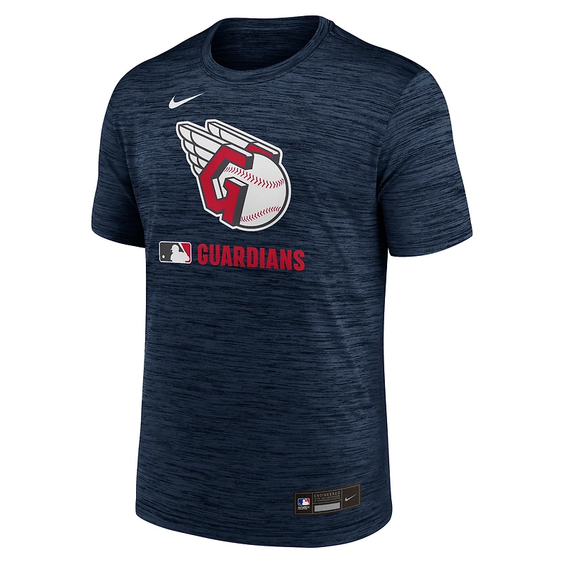 T-shirt Nike Velocity Dri-FIT Authentic Collection pour homme, bleu marine, Cleveland Guardians