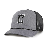 Men's '47 Charcoal Cleveland Guardians Carbon Rope Trucker Adjustable Hat