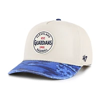 Casquette ajustable à nœud en corde Fiji des Cleveland Guardians '47 pour homme, couleur crème/bleu marine