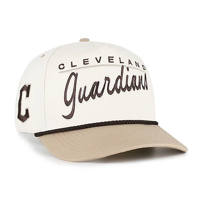 Chapeau Cleveland Guardians Neutral Terrain Hitch Rope pour homme, couleur naturelle/beige, modèle 47, ajustable.