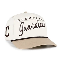 Chapeau Cleveland Guardians Neutral Terrain Hitch Rope pour homme, couleur naturelle/beige, modèle 47, ajustable.