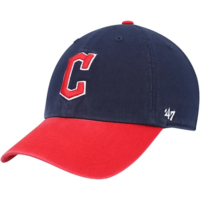 Casquette réglable Cleveland Guardians Clean Up '47 bleu marine/rouge pour homme