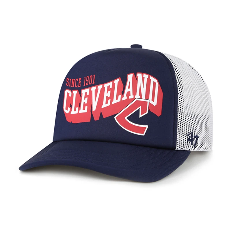 Casquette snapback Meander en mousse bleu marine pour homme, modèle 1947, Cleveland Guardians