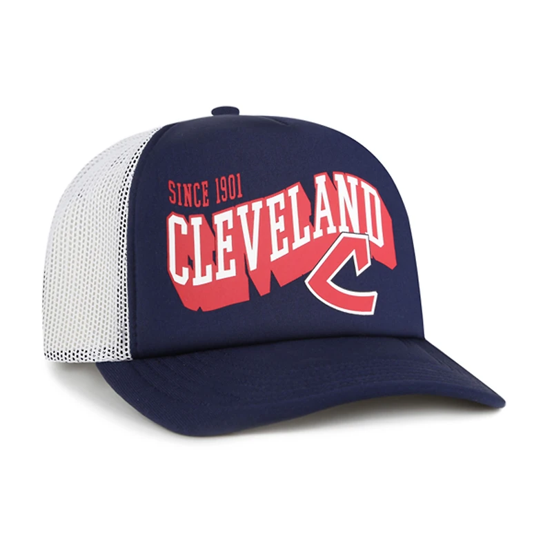 Casquette snapback Meander en mousse bleu marine pour homme, modèle 1947, Cleveland Guardians